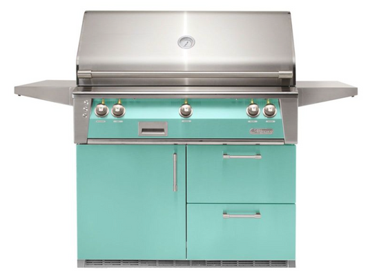 Alfresco 42" Standard Grill On Refrigerated Base - Light Green-Gloss