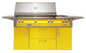 Alfresco 56" Searzone Grill w/ Sideburner Cart - Traffic Yellow-Gloss