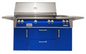 Alfresco 56" Searzone Grill w/ Sideburner Cart - Ultramarine Blue-Gloss