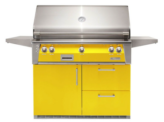 Alfresco 42" Standard Grill On Refrigerated Base - Traffic Yellow-Gloss