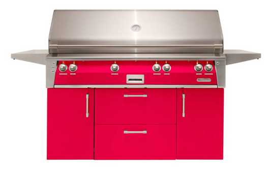 Alfresco 56" Standard All Grill w/ Cart - Raspberry Red-Gloss