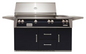 Alfresco 56" Standard Grill On Refrigerated Base Dbl Side Burner - Jet Black-Gloss