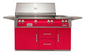 Alfresco Built-In Under Grill Refrigerator on 56" Cart - Raspberry Red-Gloss