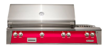 Alfresco 56" Standard Grill With Dbl Side Burner Built-In - Raspberry Red-Gloss