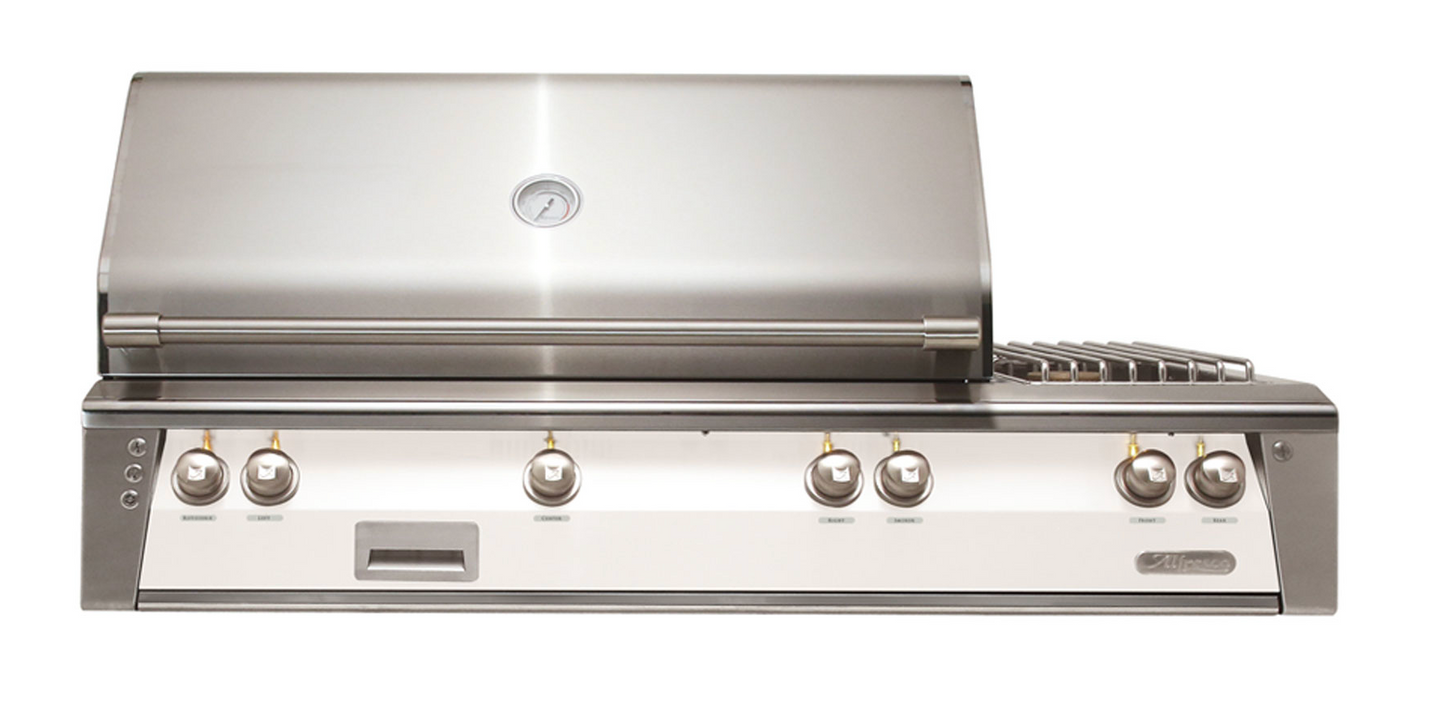 Alfresco 56" Standard Grill With Dbl Side Burner Built-In - Signal White-Matte