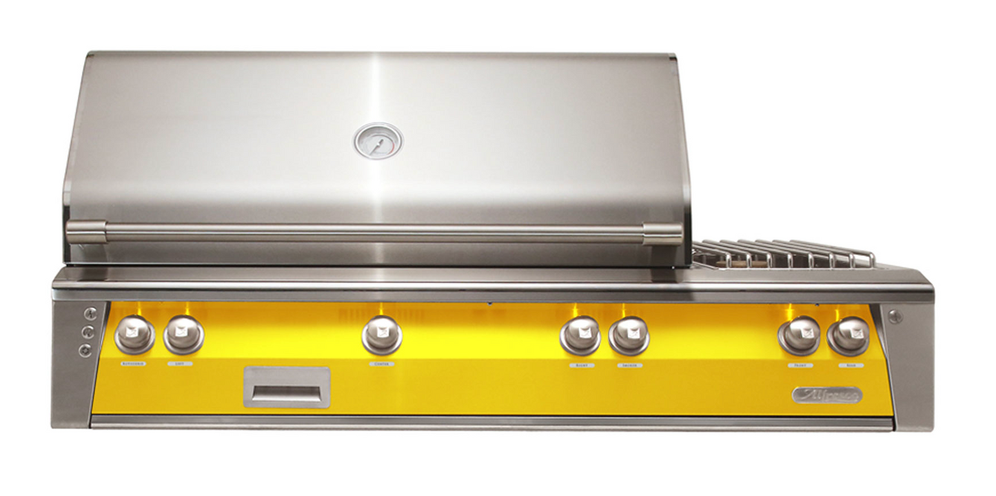 Alfresco 56" Standard Grill With Dbl Side Burner Built-In - Traffic Yellow-Gloss