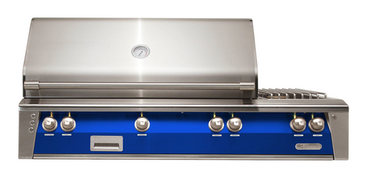 Alfresco 56" Standard Grill With Dbl Side Burner Built-In - Ultramarine Blue-Gloss