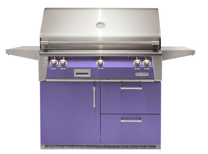 Alfresco Built-In Under Grill Refrigerator on 42" Cart - Blue Lilac-Gloss