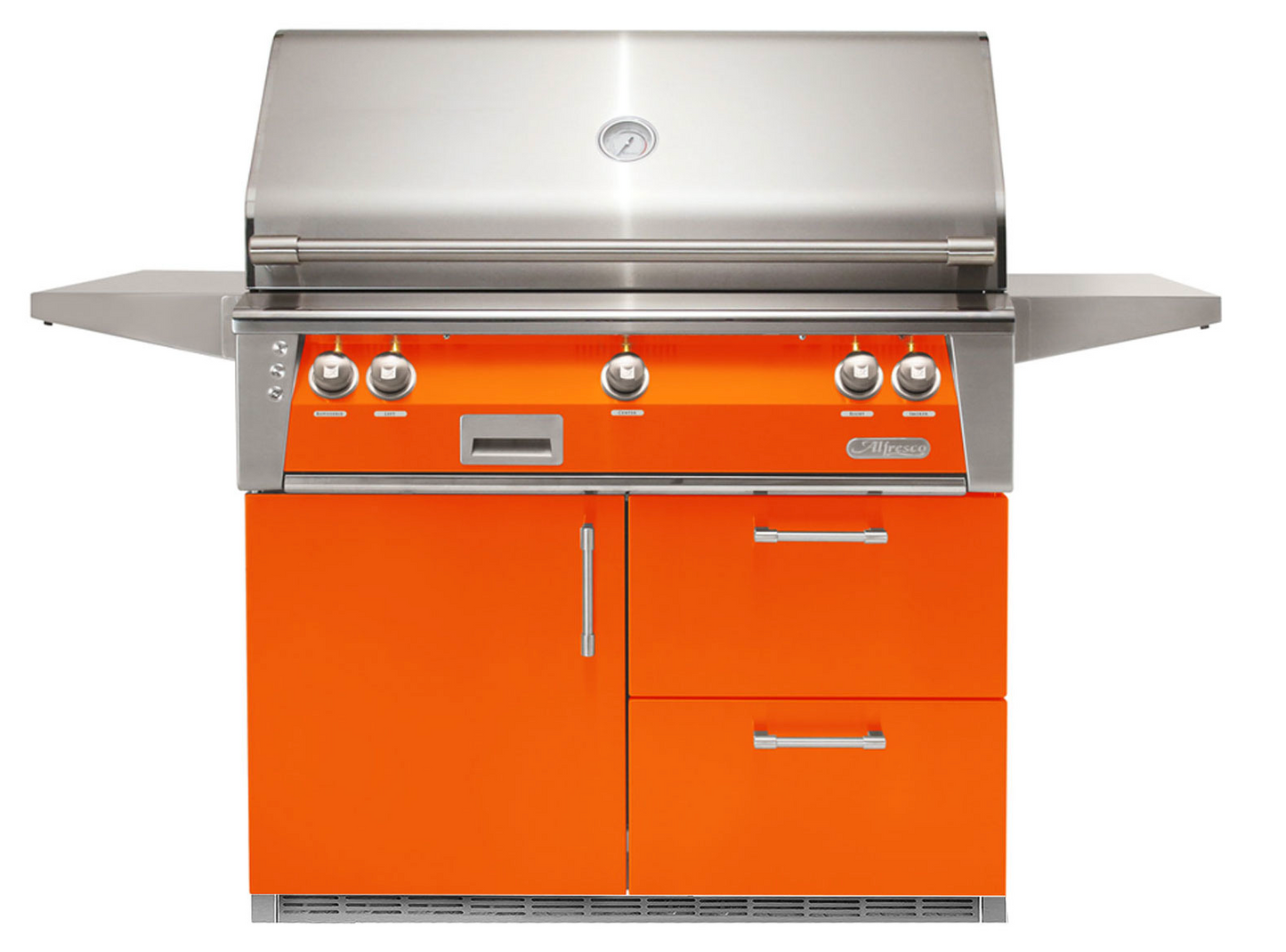 Alfresco Built-In Under Grill Refrigerator on 42" Cart - Luminous Orange-Gloss