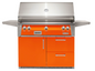 Alfresco Built-In Under Grill Refrigerator on 42" Cart - Luminous Orange-Gloss