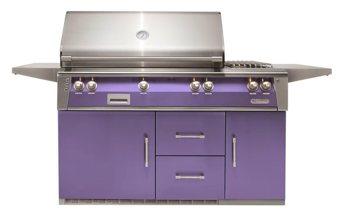 Alfresco Built-In Under Grill Refrigerator on 56" Cart - Blue Lilac-Gloss