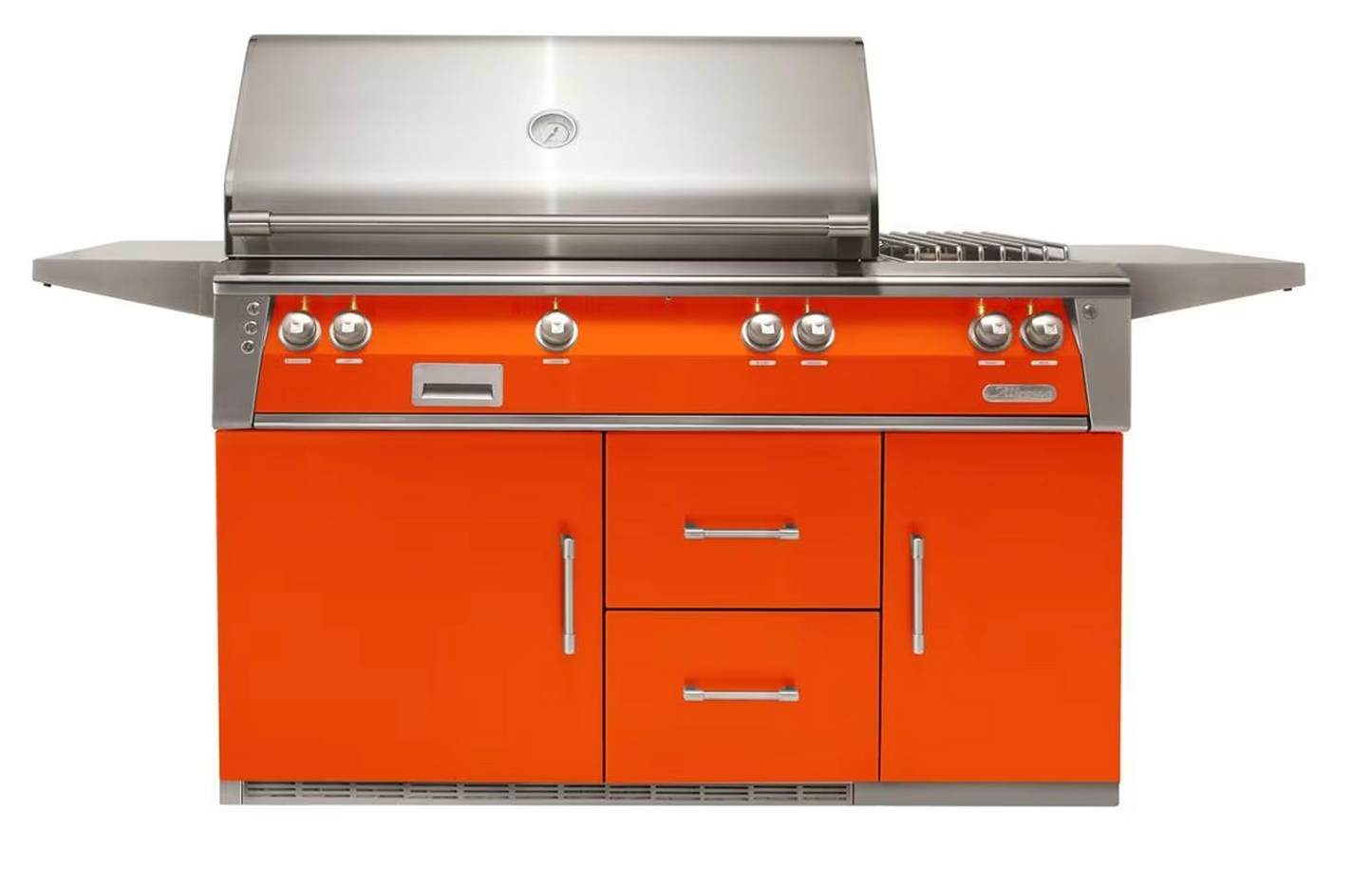 Alfresco Built-In Under Grill Refrigerator on 56" Cart - Luminous Orange-Gloss