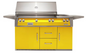 Alfresco Built-In Under Grill Refrigerator on 56" Cart - Traffic Yellow-Gloss