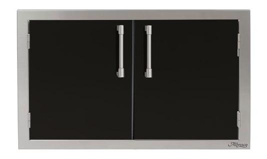 Alfresco 42" Double Access Door - Jet Black-Matte