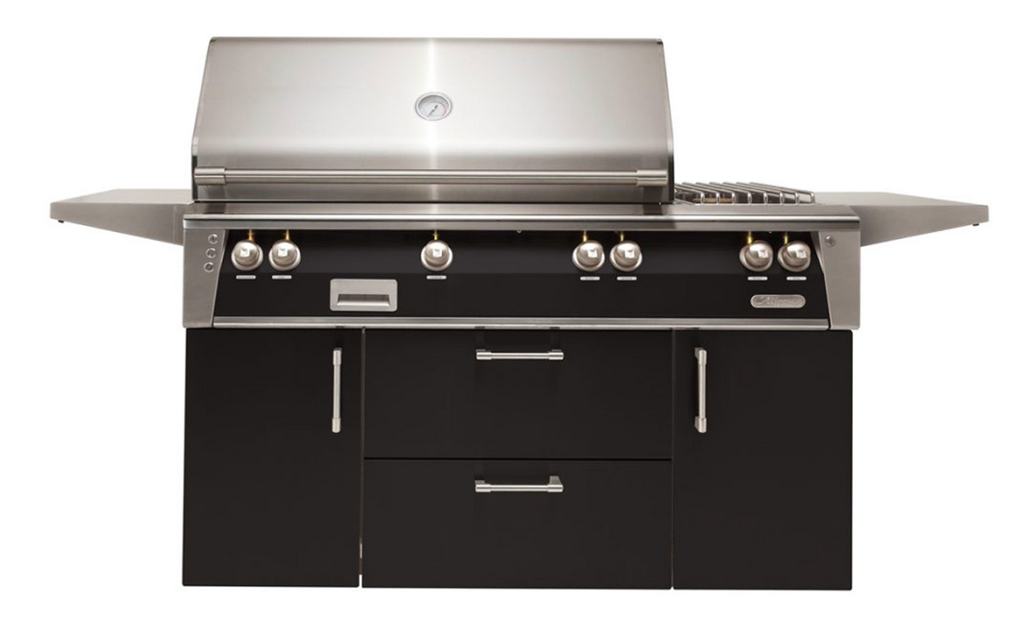 Alfresco 56" Standard Grill w/ Sideburner Cart - Jet Black-Gloss