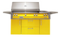 Alfresco 56" Standard Grill w/ Sideburner Cart - Traffic Yellow-Gloss