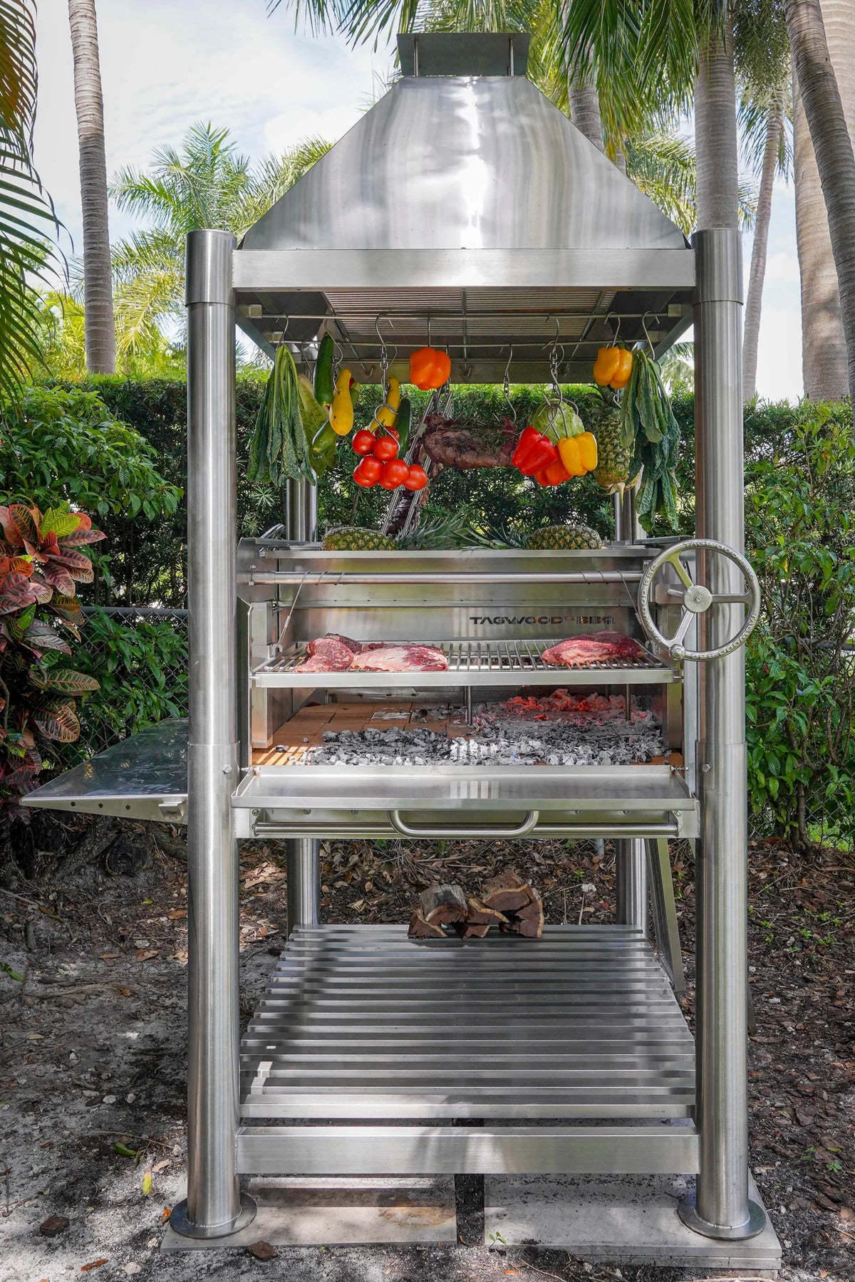 TAGWOOD SANTA MARIA WOOD FIRE & CHARCOAL GAUCHO GRILL ALL SS304 STAINLESS STEEL 3363 SQ IN